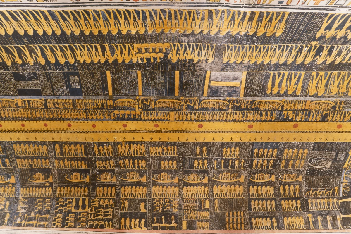 Decke von Grabkammer J im Grab von Ramses V./VI. (KV9) im Tal der Könige